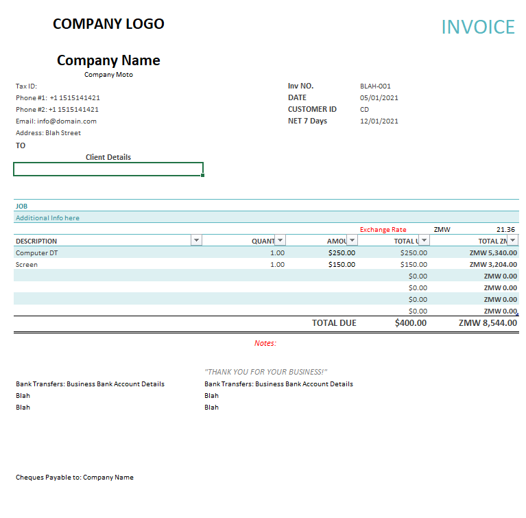 Excel Quote/Invoice Maker II